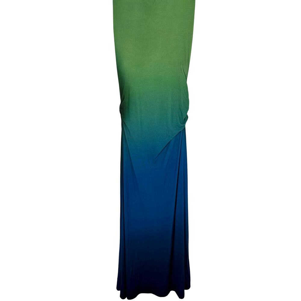 SIMKHAI Aldina Ombre Midi Dress M Green Blue Sleeveless $645 - Picture 5 of 10